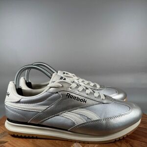 Reebok Royal Alperez Womens Silver Metallic Sneakers Low Top Shoes Size 9